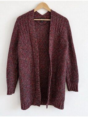 Roots Canada Lambswool Long Cardigan Chunky Marled Red Women’s S